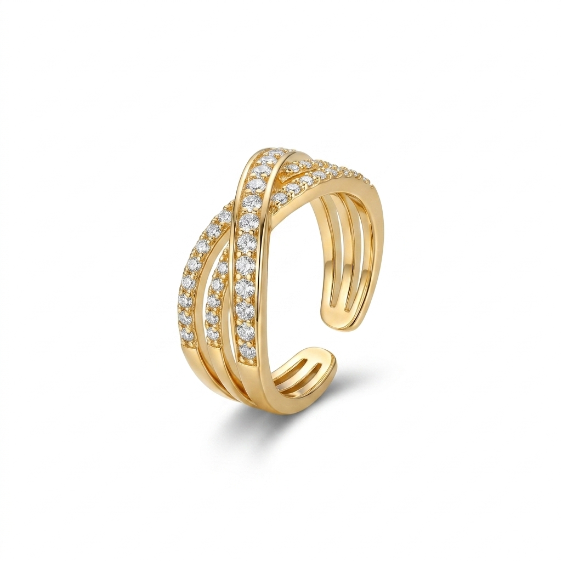Crystal Crossover Ring