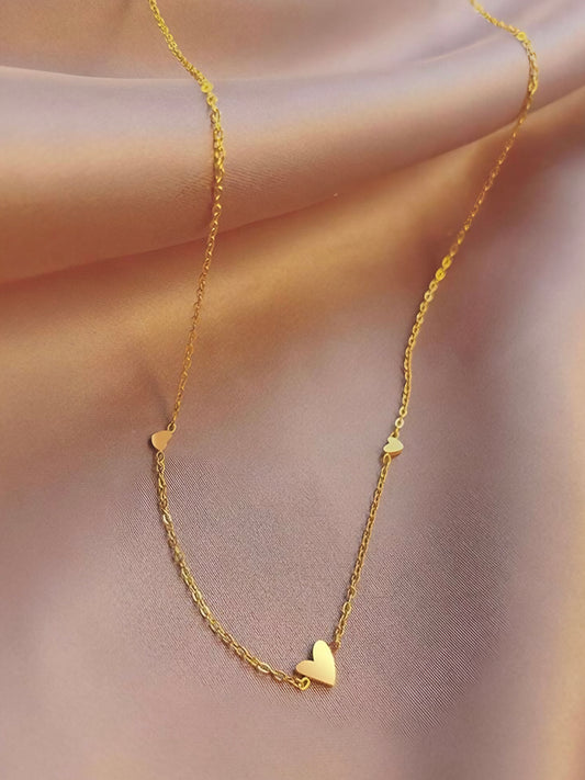 MINI HEART NECKLACE & BRACELET WITH FREE JEWELLERY BOX