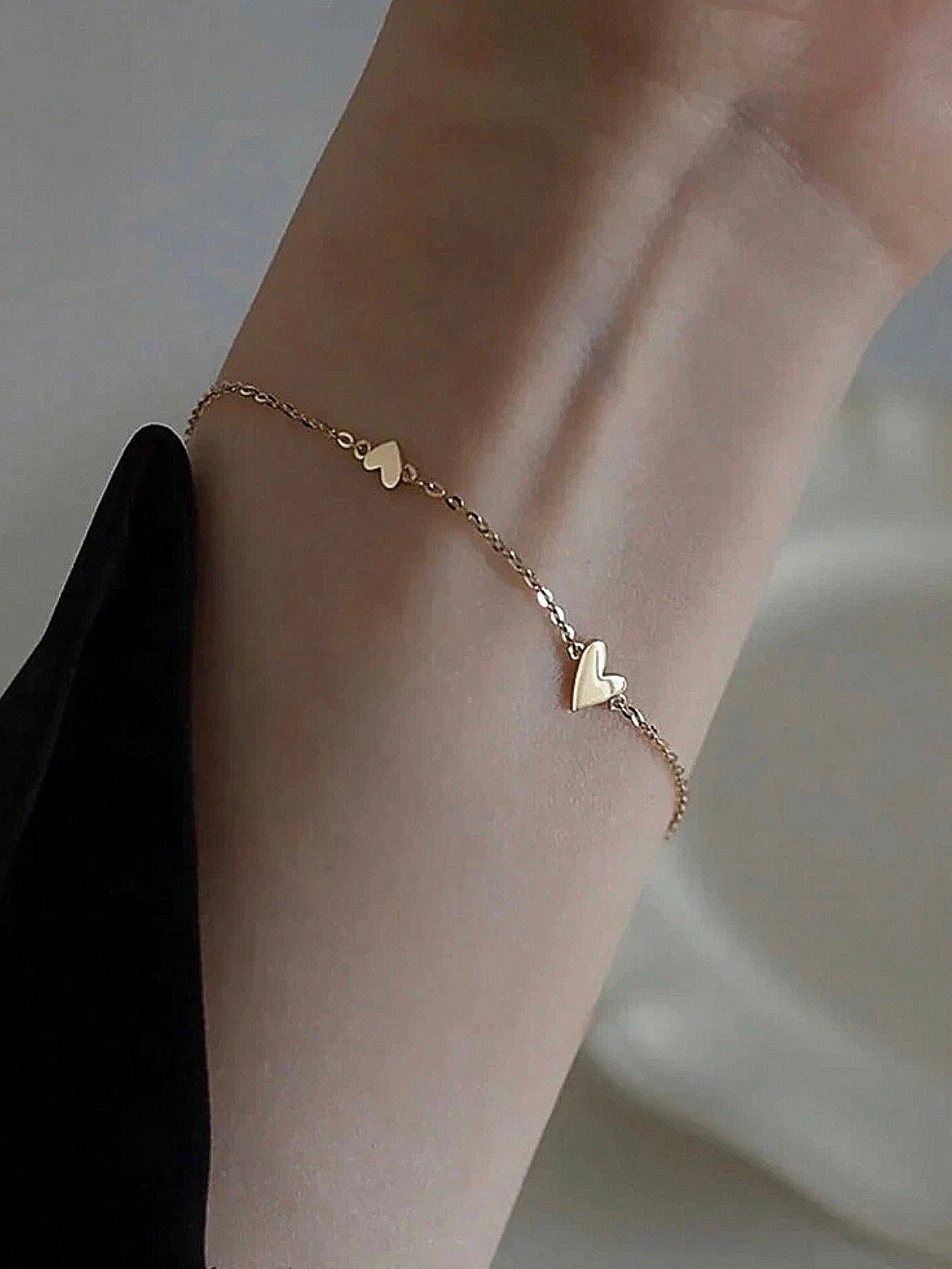 MINI HEART NECKLACE & BRACELET WITH FREE JEWELLERY BOX