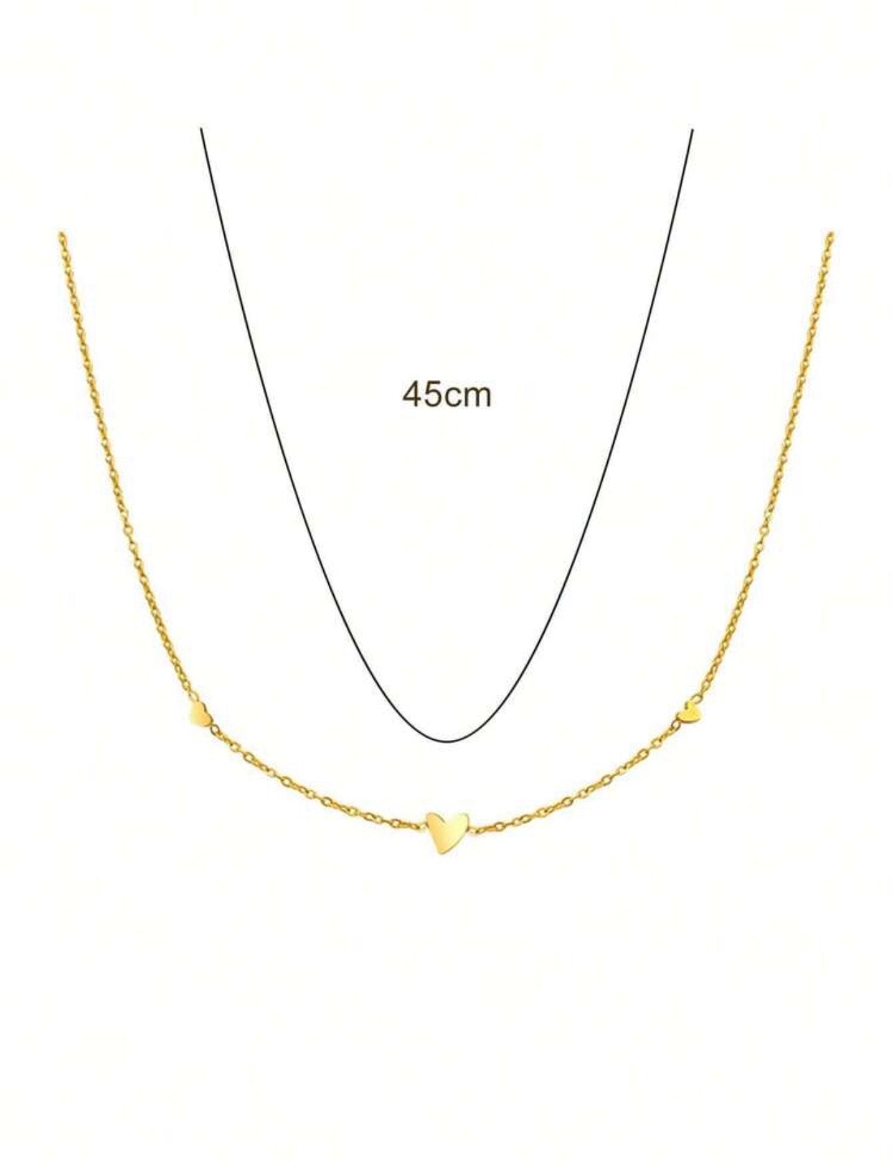 MINI HEART NECKLACE & BRACELET WITH FREE JEWELLERY BOX