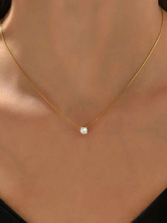 BAMBOO NODE 6-CLAW RHINESTONE NECKLACE WITH FREE JEWELLERY BOX