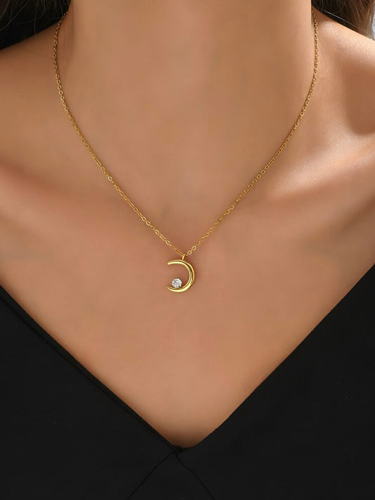 MOON STAR NECKLACE WITH FREE JEWELLERY BOX