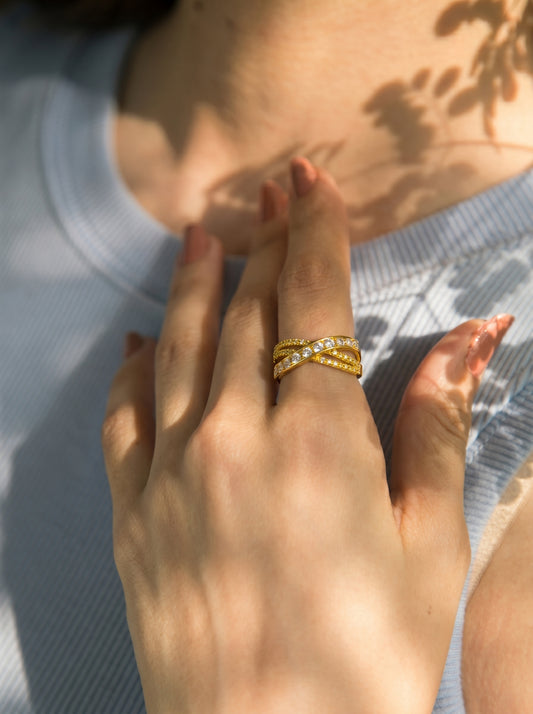 Crystal Crossover Ring