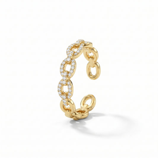 Dainty Pavé Link Ring