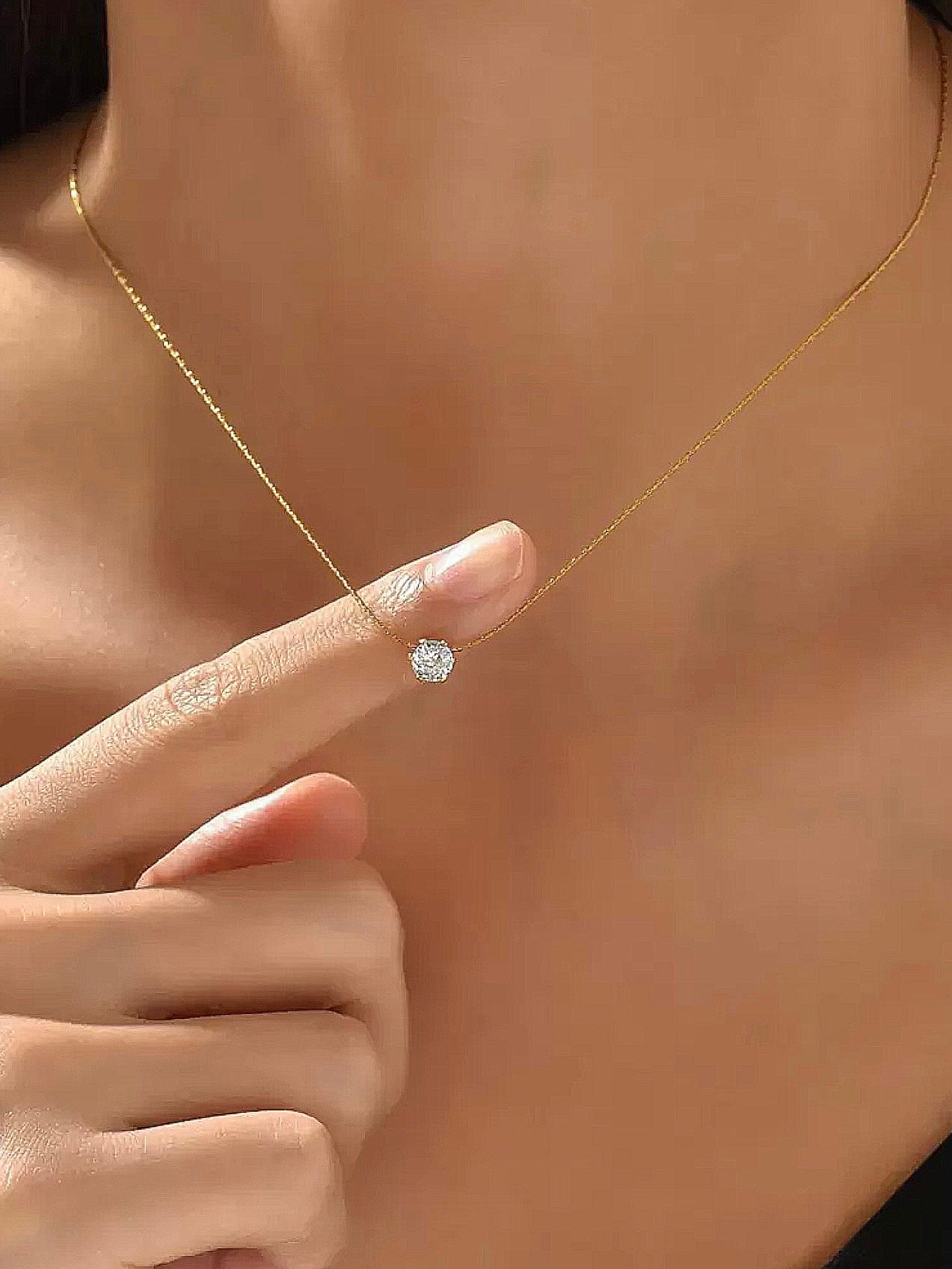 BAMBOO NODE 6-CLAW RHINESTONE NECKLACE WITH FREE JEWELLERY BOX